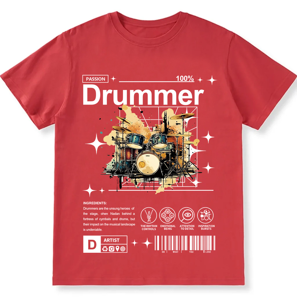 Drummer Unisex Fit Cotton T-Shirt wearishow