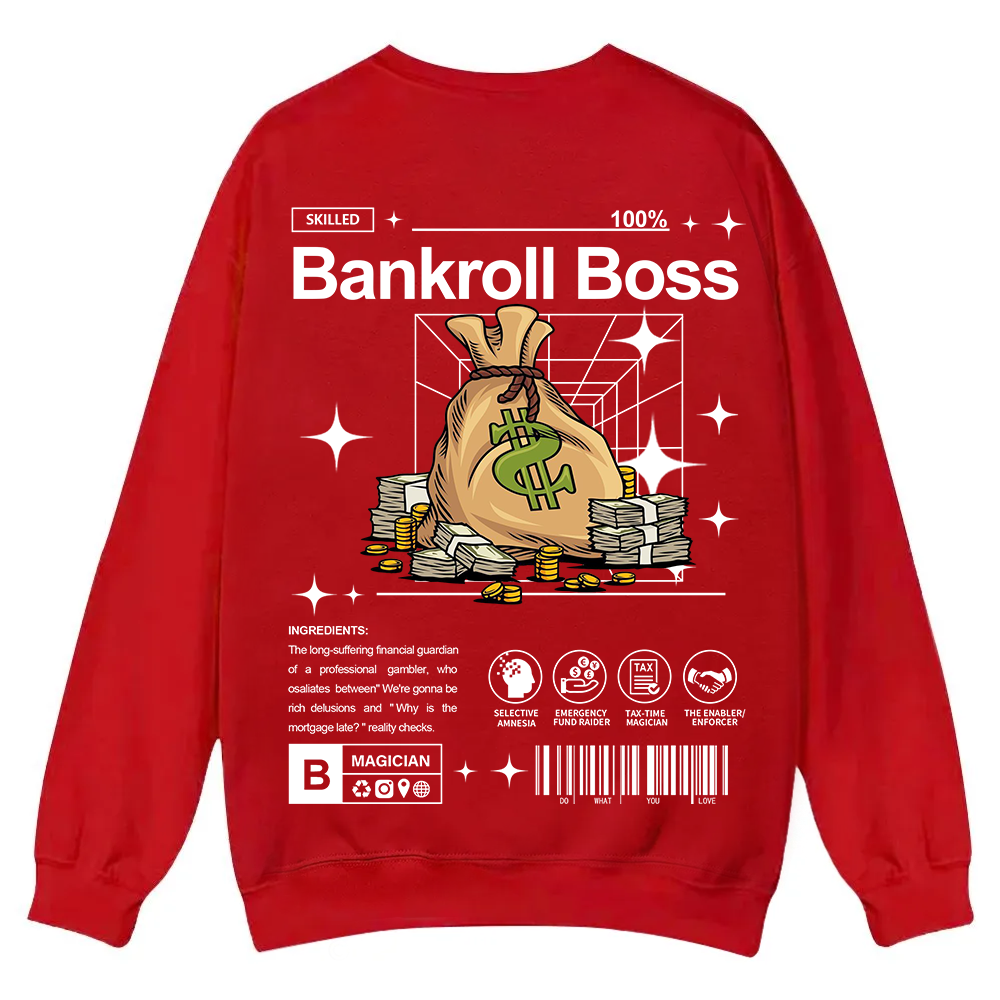 Bankroll Boss Casual Crewneck Sweatshirt wearishow