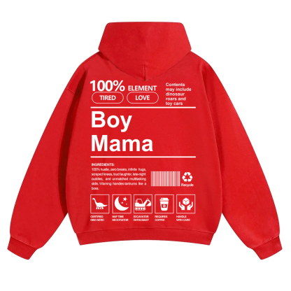 Boy Mama Unisex Solid Color Hoodie wearishow