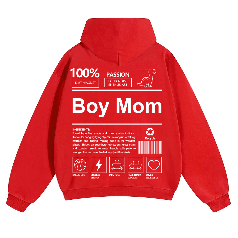Boy Mom Unisex Solid Color Hoodie wearishow
