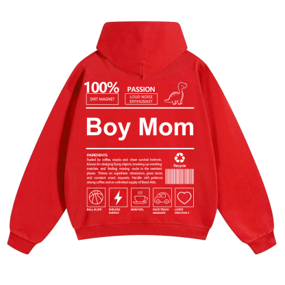 Boy Mom Unisex Solid Color Hoodie wearishow