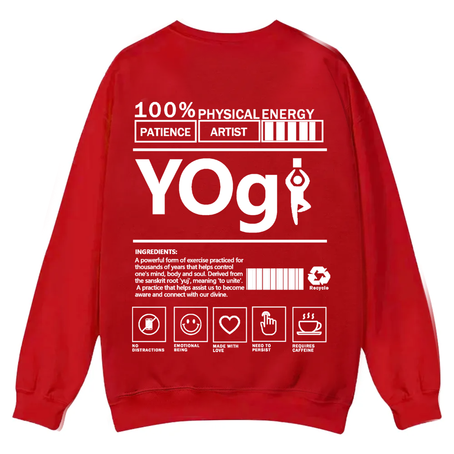 Yogi Solid Color Unisex Casual Crewneck Sweatshirt