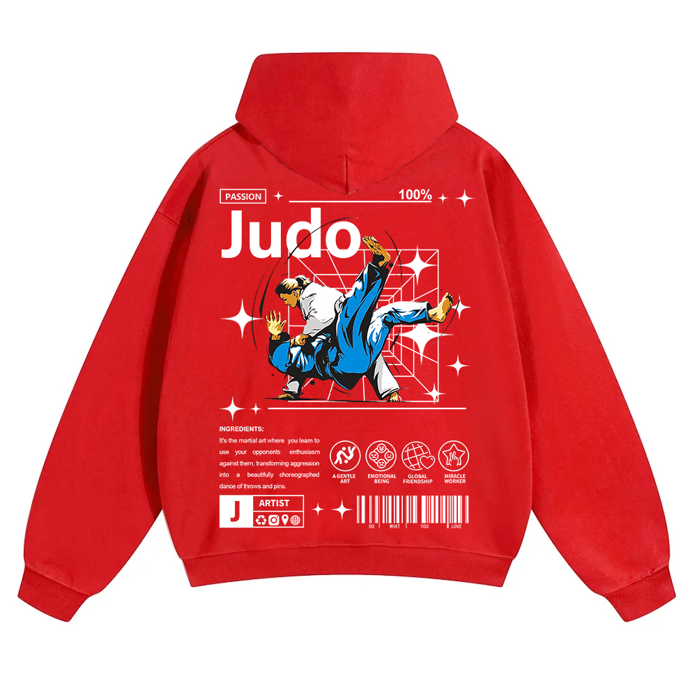 Judo Unisex Solid Color Hoodie wearishow