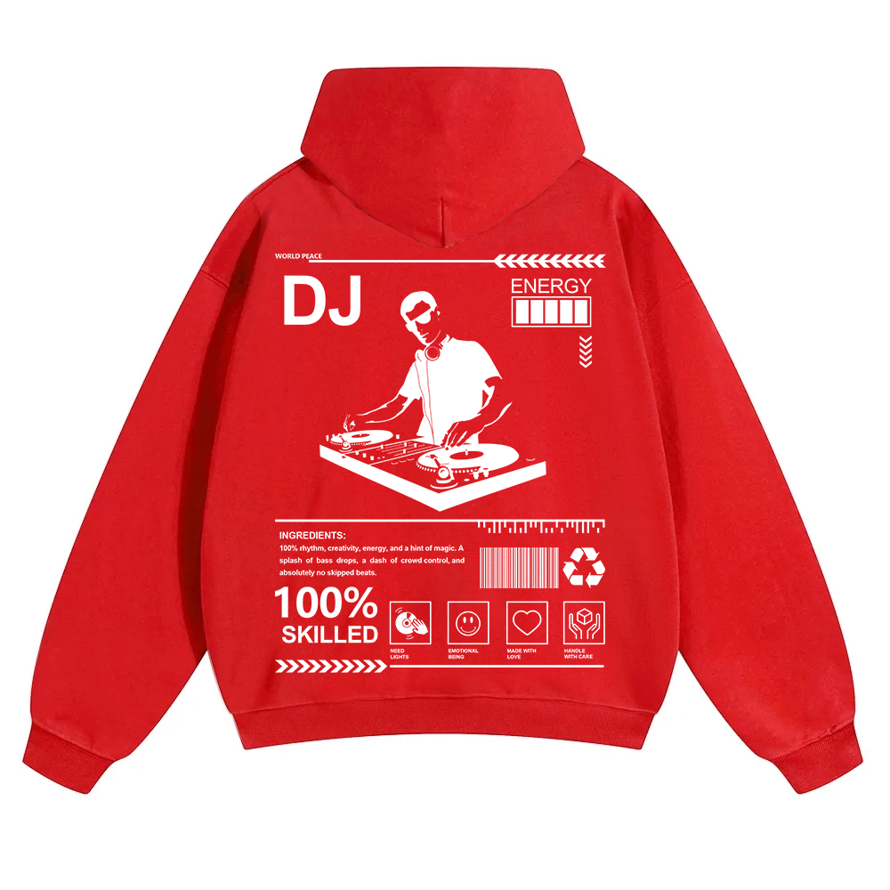DJ Unisex Solid Color Hoodie wearishow