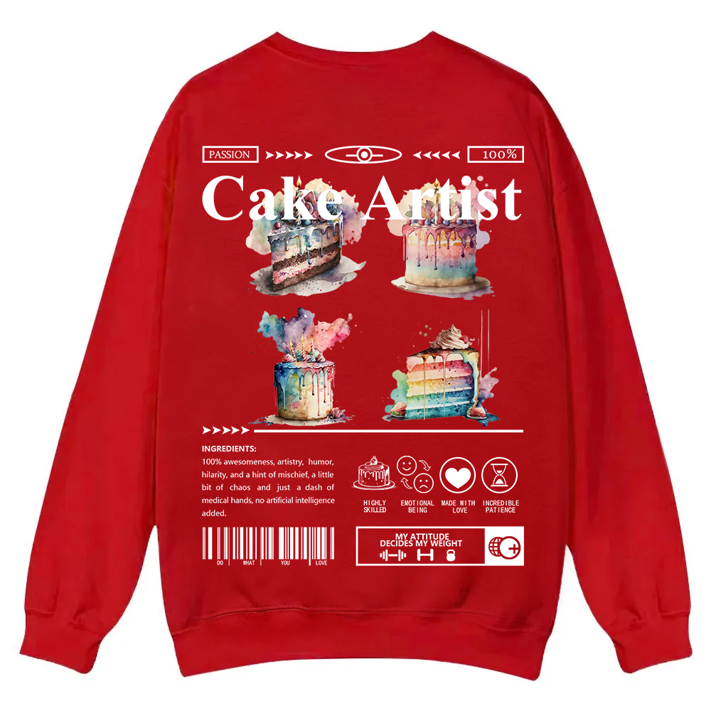 Cake Artist Casual Crewneck Sweatshirt wearishow