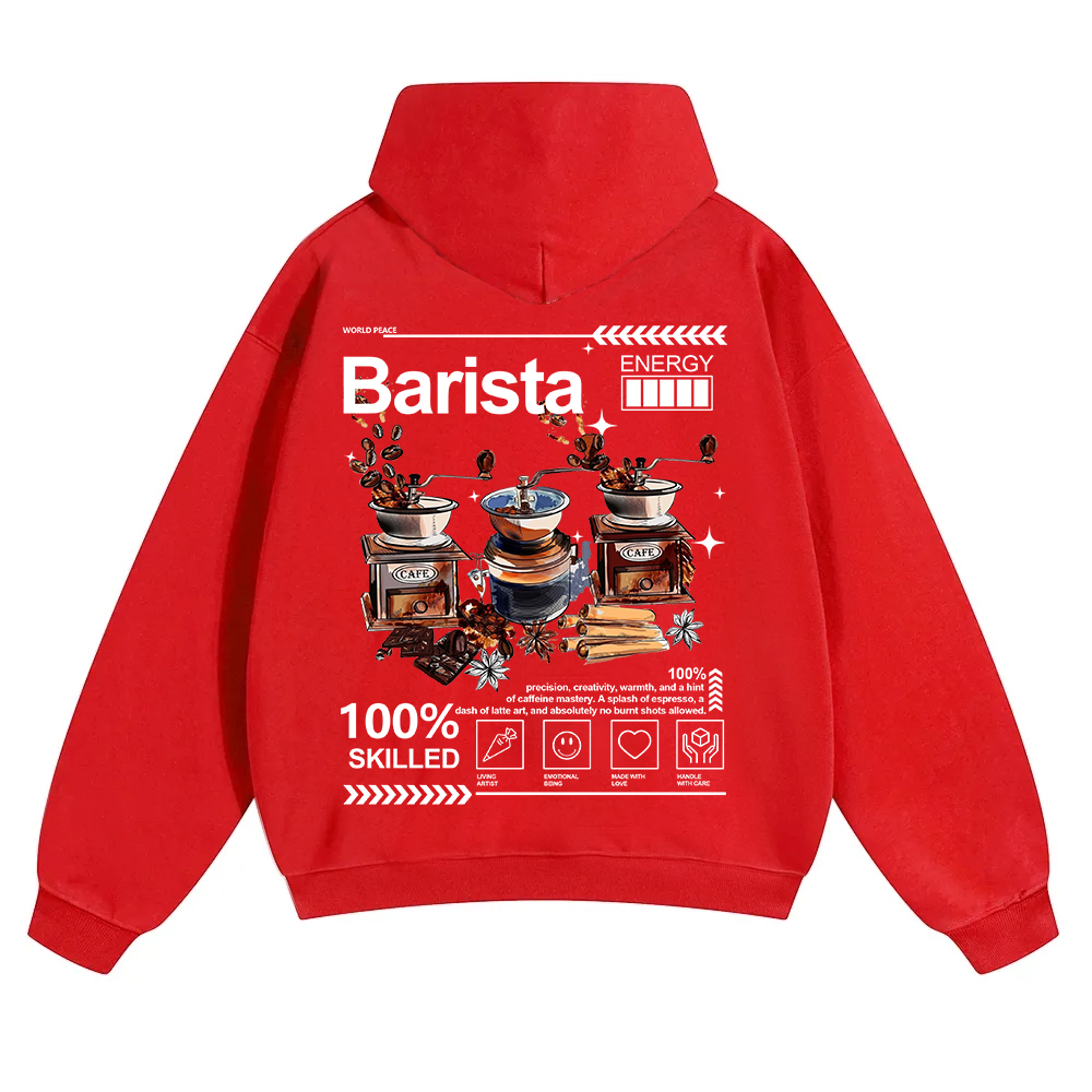 Barista Unisex Solid Color Hoodie wearishow