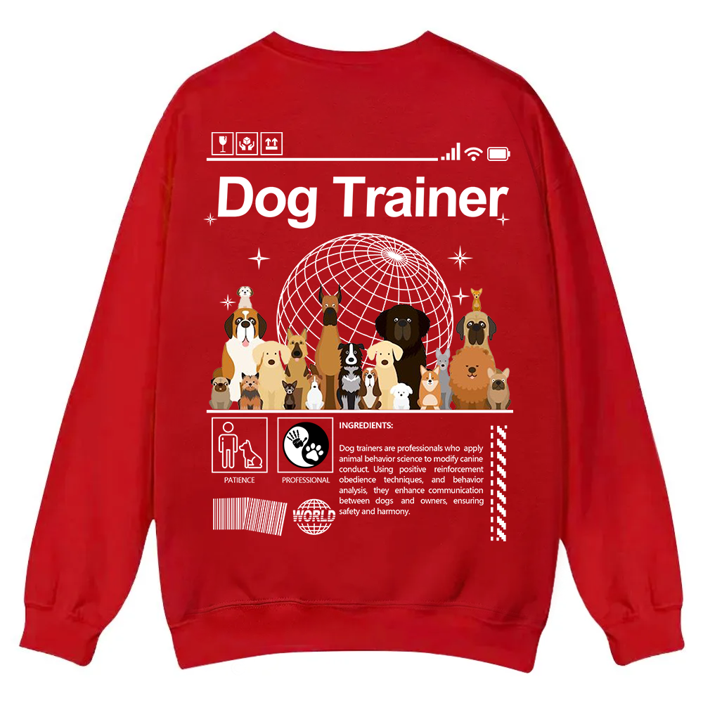 Dog Trainer Casual Crewneck Sweatshirt wearishow