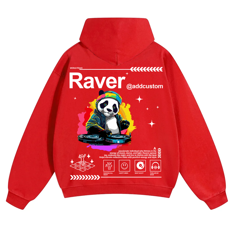 Addcustom Raver Unisex Solid Color Hoodie wearishow