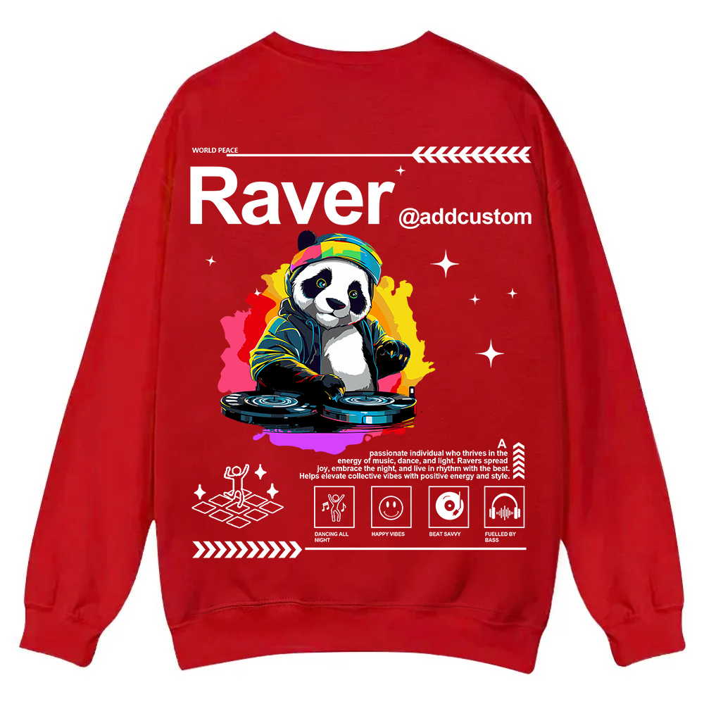 Addcustom Raver Casual Crewneck Sweatshirt wearishow