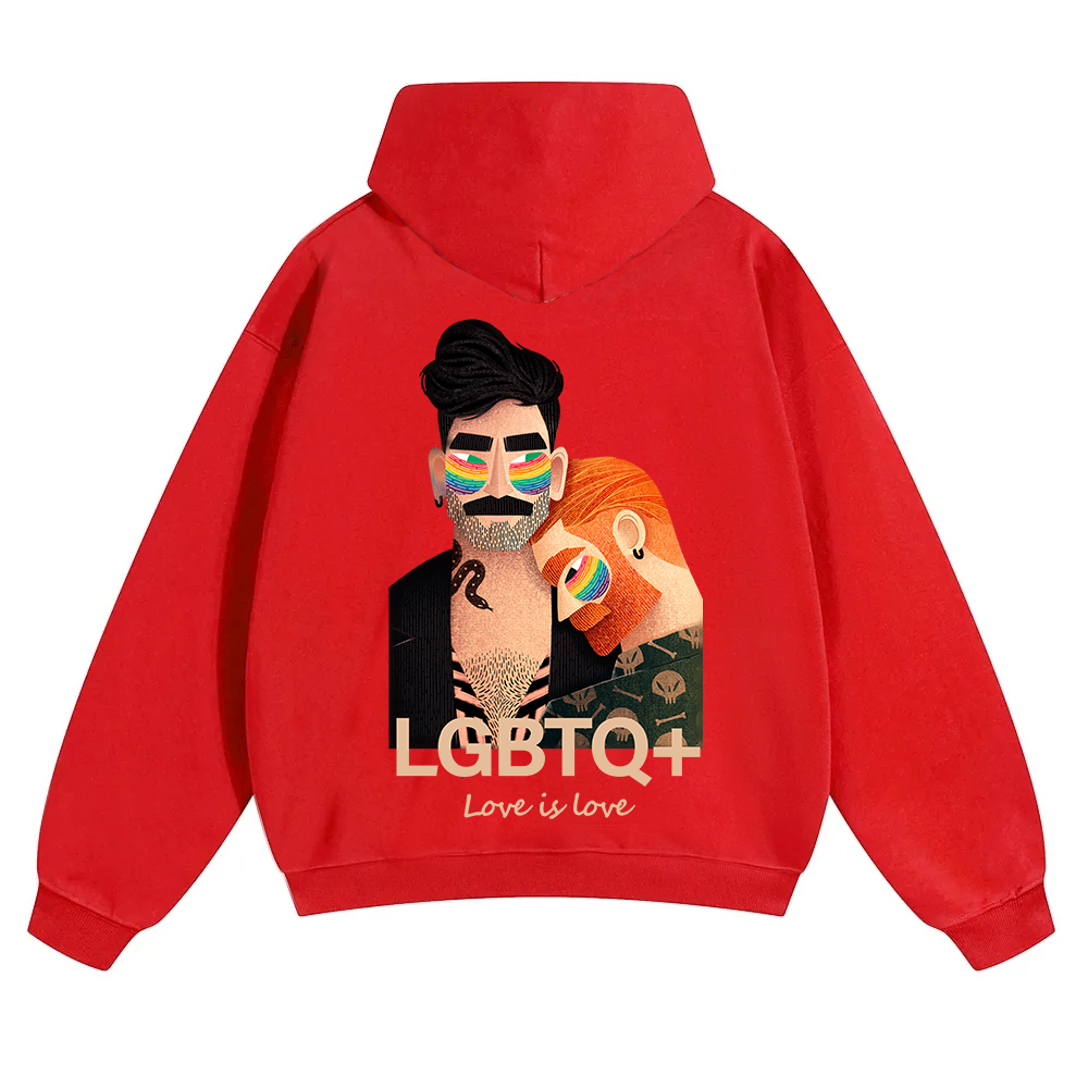 Lgbtq+ Love Is Love Unisex Solid Color Hoodie wearishow