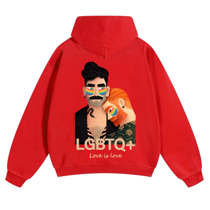 Lgbtq+ Love Is Love Unisex Solid Color Hoodie wearishow