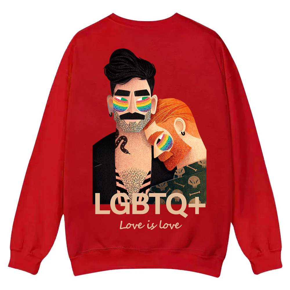 Lgbtq+ Love Is Love Casual Crewneck Sweatshirt wearishow