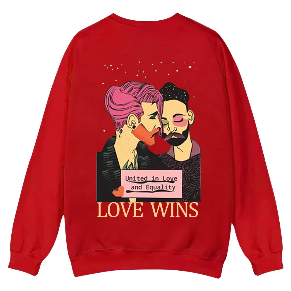 United in Love and Equality Love Wins Casual Crewneck Sweatshirt wearishow