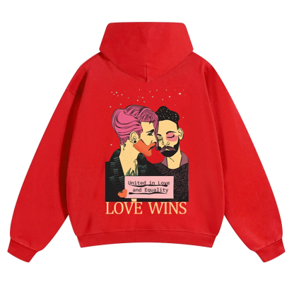 United in Love and Equality Love Wins Unisex Solid Color Hoodie wearishow