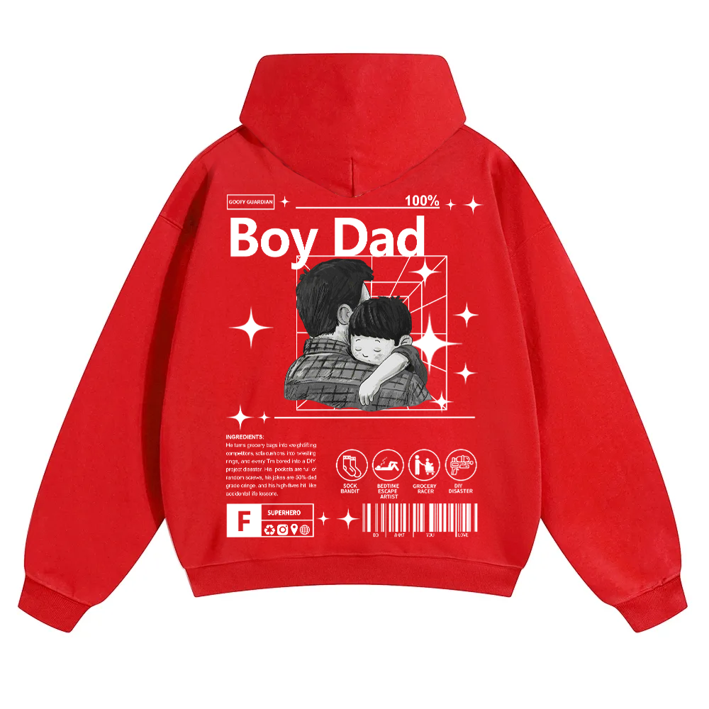 Boy Dad Unisex Solid Color Hoodie wearishow