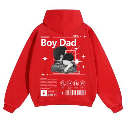 Boy Dad Unisex Solid Color Hoodie wearishow