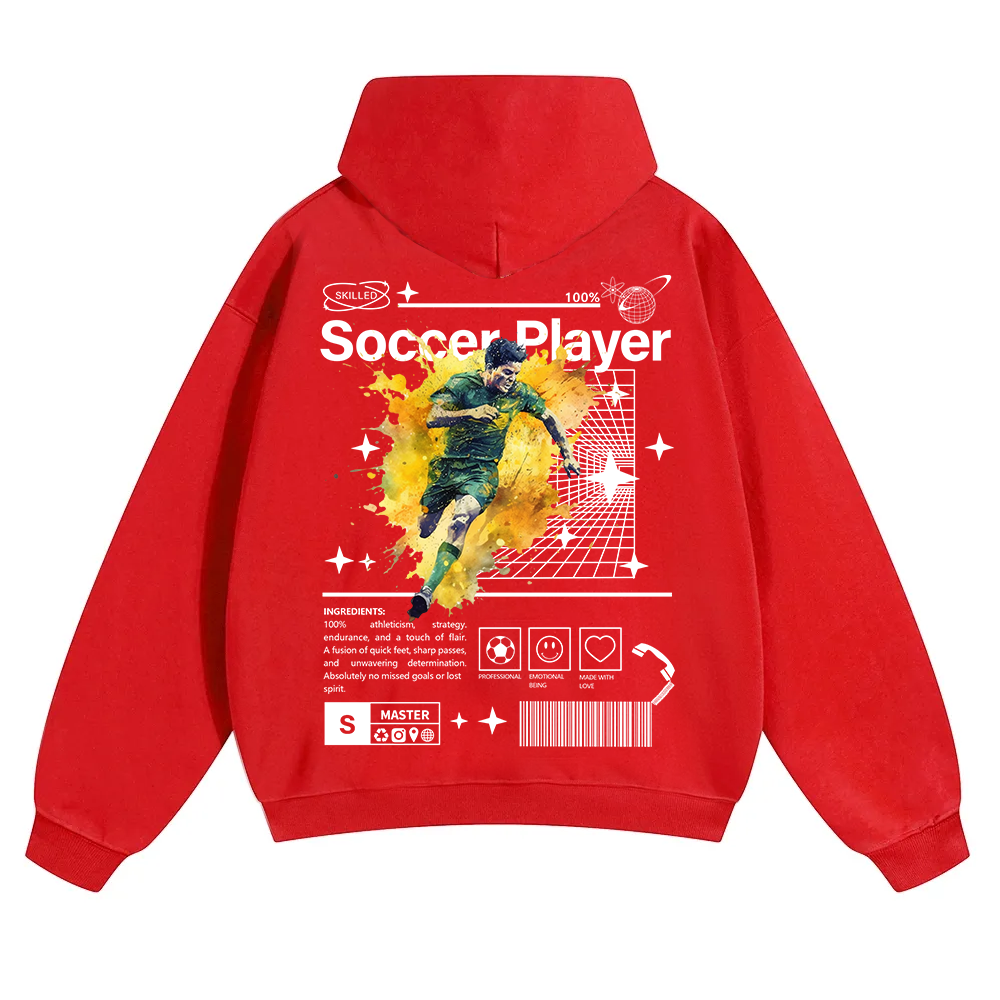 Soccer Player Unisex Solid Color Hoodie wearishow