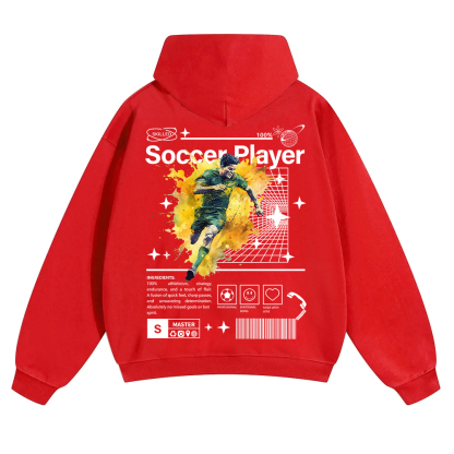 Soccer Player Unisex Solid Color Hoodie wearishow