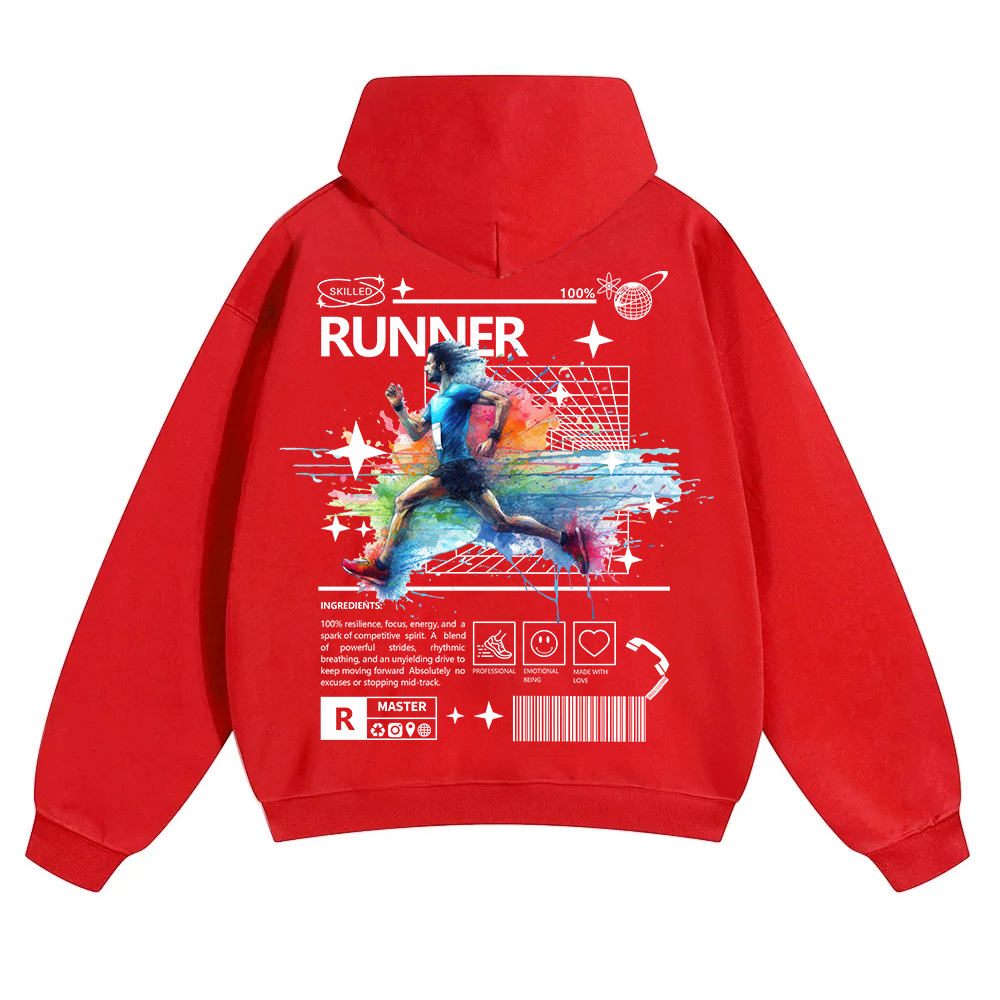 Runner Unisex Solid Color Hoodie wearishow