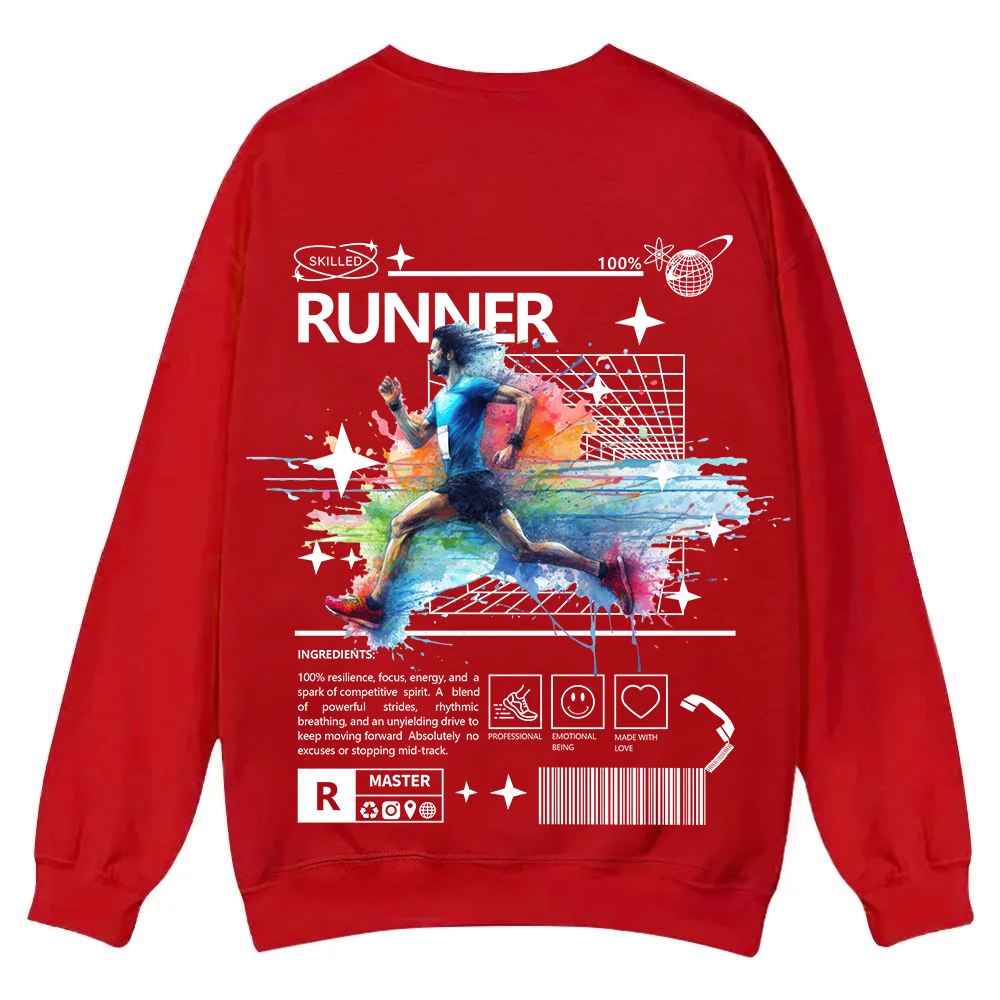 Runner Casual Crewneck Sweatshirt wearishow