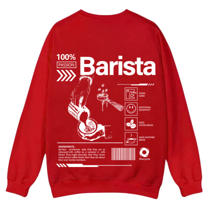 Barista Casual Crewneck Sweatshirt wearishow