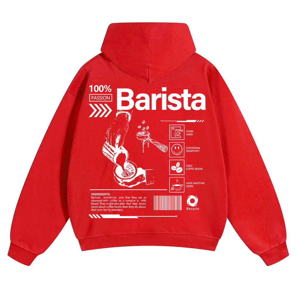 Barista Unisex Solid Color Hoodie wearishow