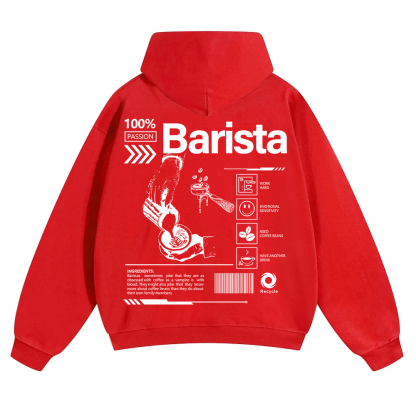Barista Unisex Solid Color Hoodie wearishow