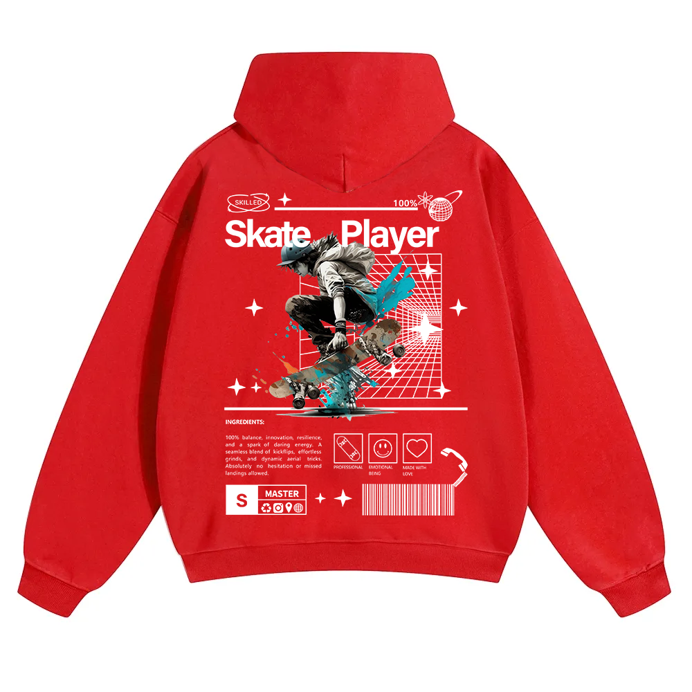 Skate Player  Unisex Solid Color Hoodie wearishow