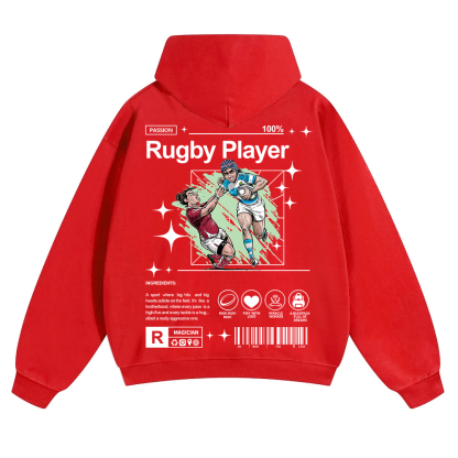 Rugby Player Unisex Solid Color Hoodie wearishow