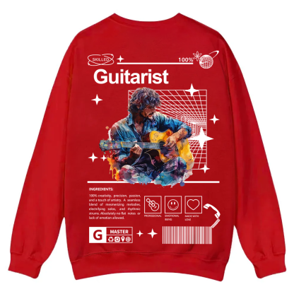 Guitarist Casual Crewneck Sweatshirt wearishow