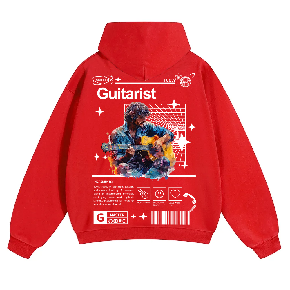 Guitarist Unisex Solid Color Hoodie wearishow