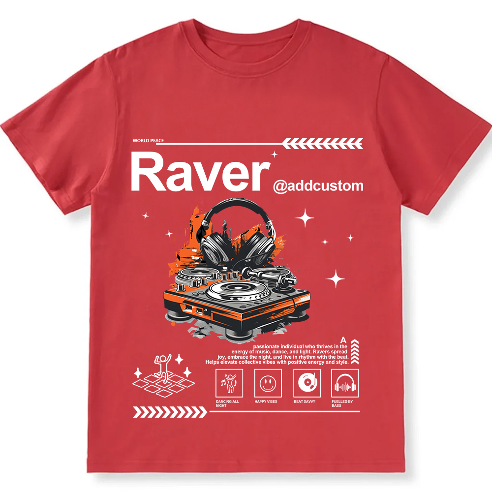 Addcustom Raver Unisex Fit Cotton T-Shirt wearishow