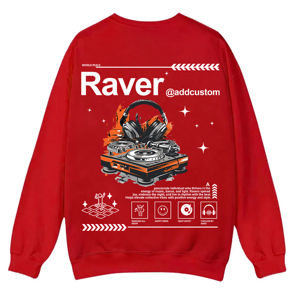 Addcustom Raver Casual Crewneck Sweatshirt wearishow