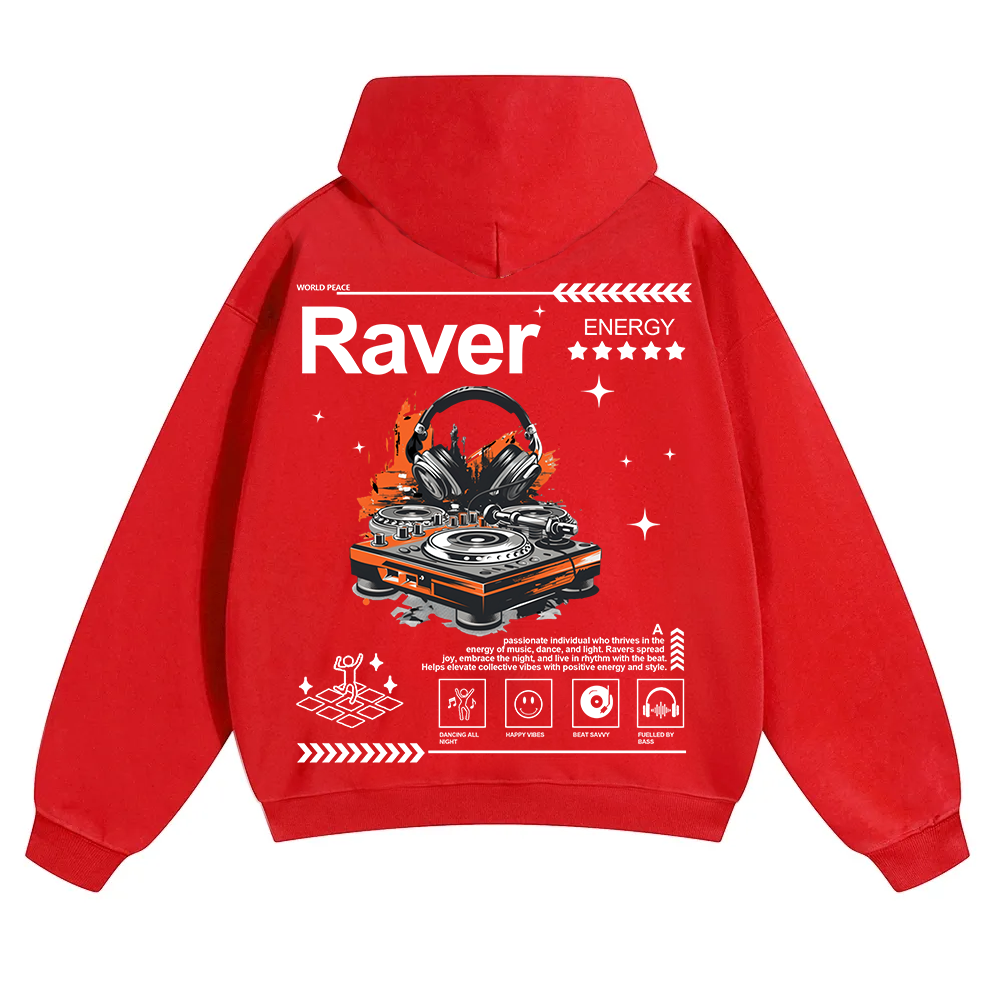 Raver Unisex Solid Color Hoodie wearishow