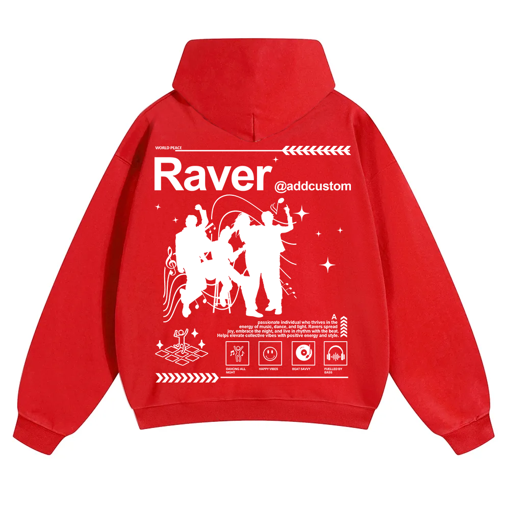 Addcustom Raver Unisex Solid Color Hoodie wearishow