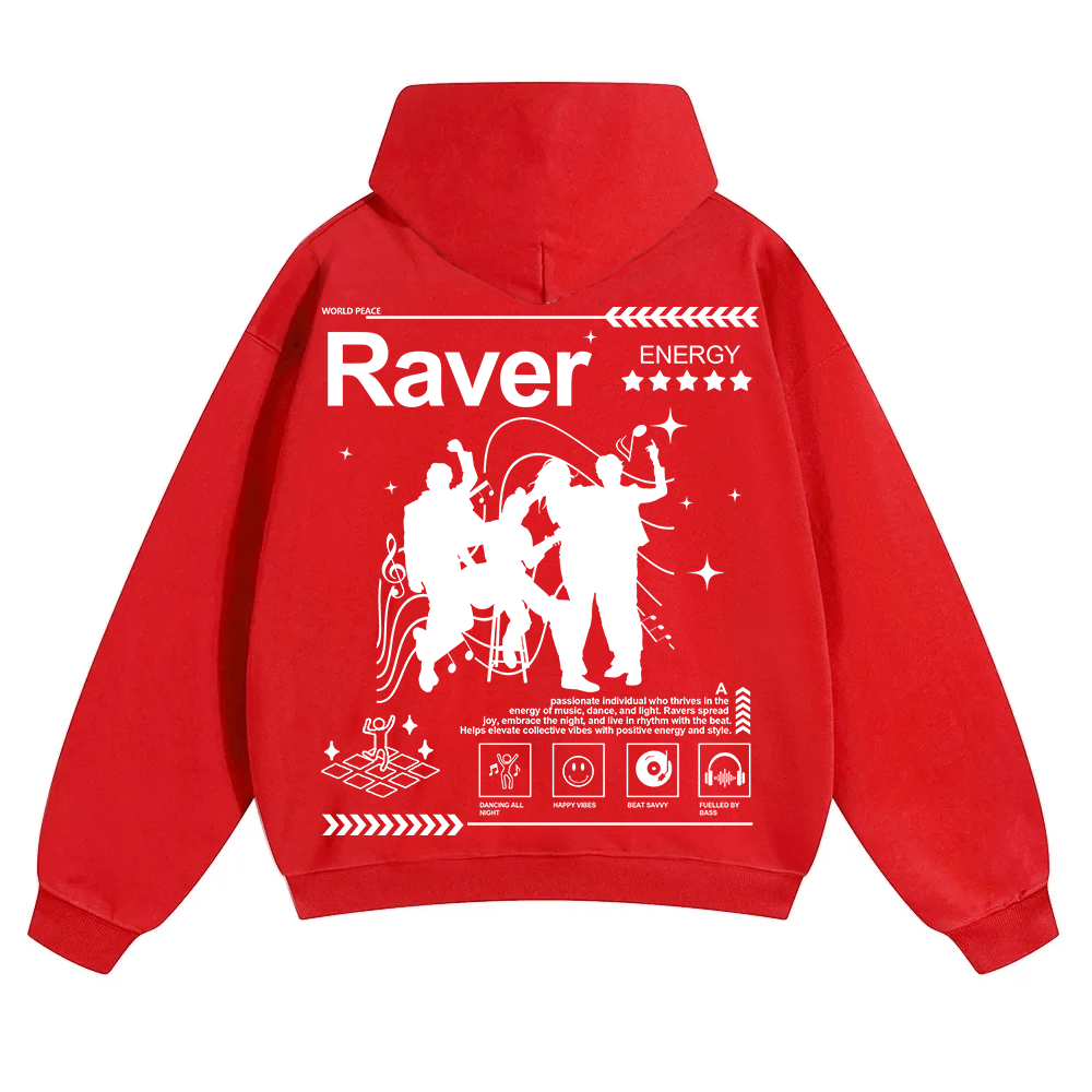 Raver Unisex Solid Color Hoodie wearishow