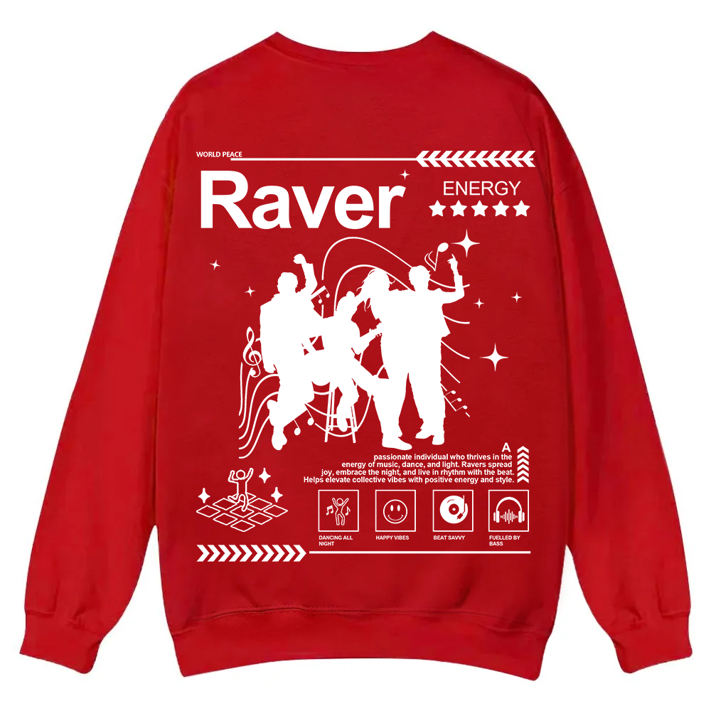 Raver Casual Crewneck Sweatshirt wearishow