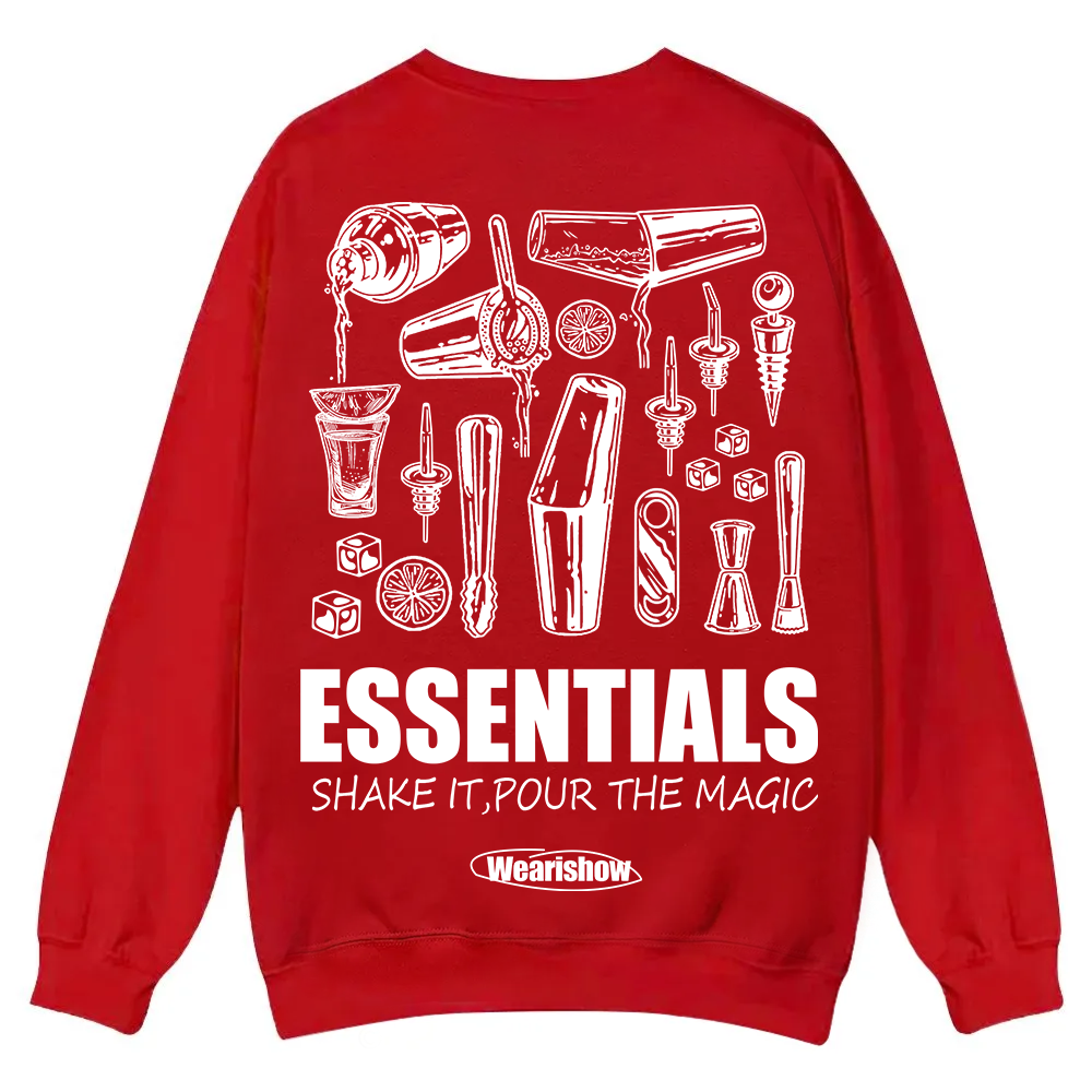 Bartender Essentials Casual Crewneck Sweatshirt wearishow
