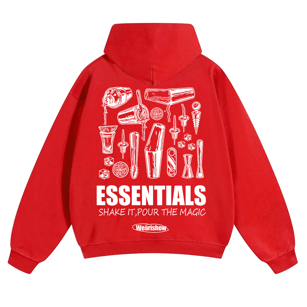 Bartender Essentials Unisex Solid Color Hoodie wearishow