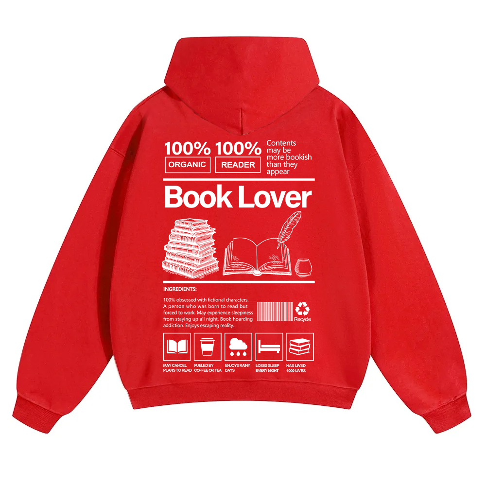 Book Lover Unisex Solid Color Hoodie wearishow