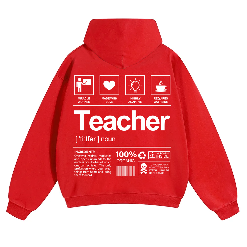 Teacher Unisex Solid Color Hoodie wearishow