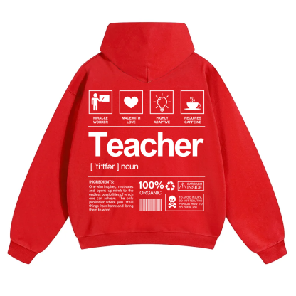 Teacher Unisex Solid Color Hoodie wearishow
