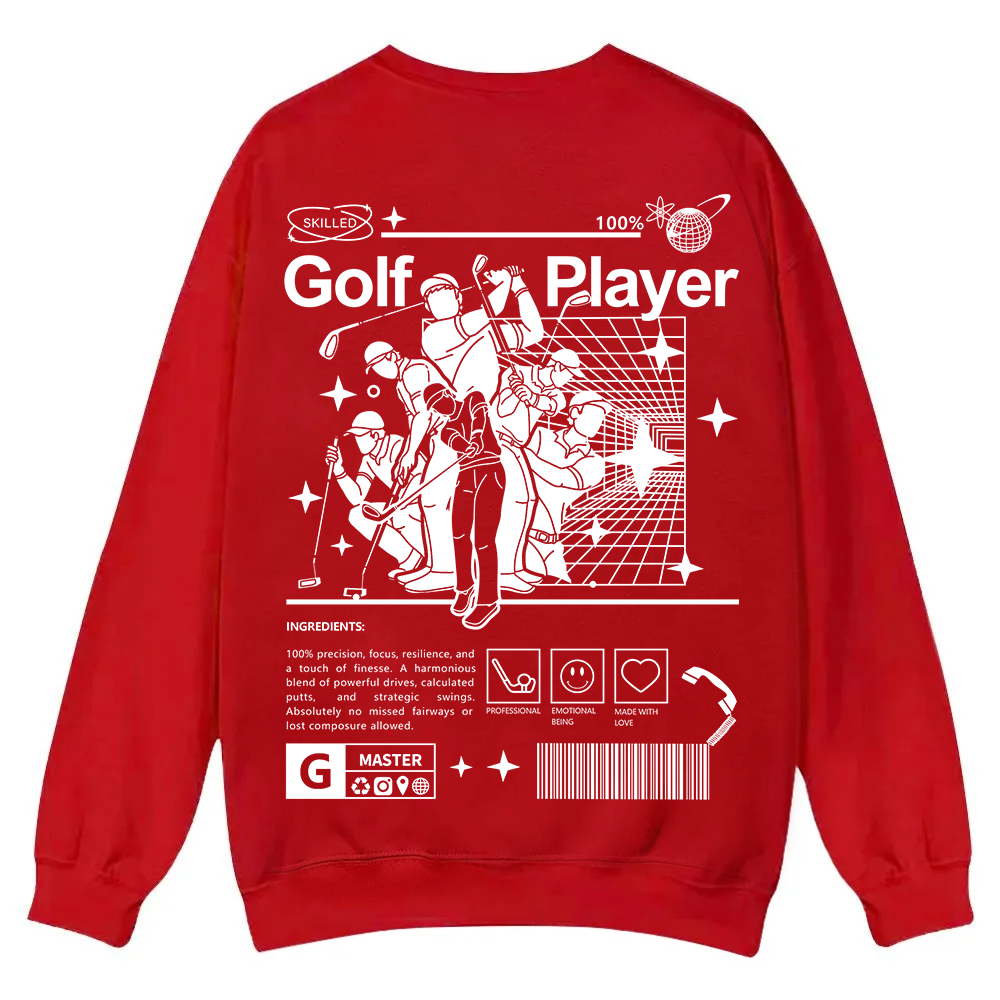 Golf Player Casual Crewneck Sweatshirt wearishow wearishow