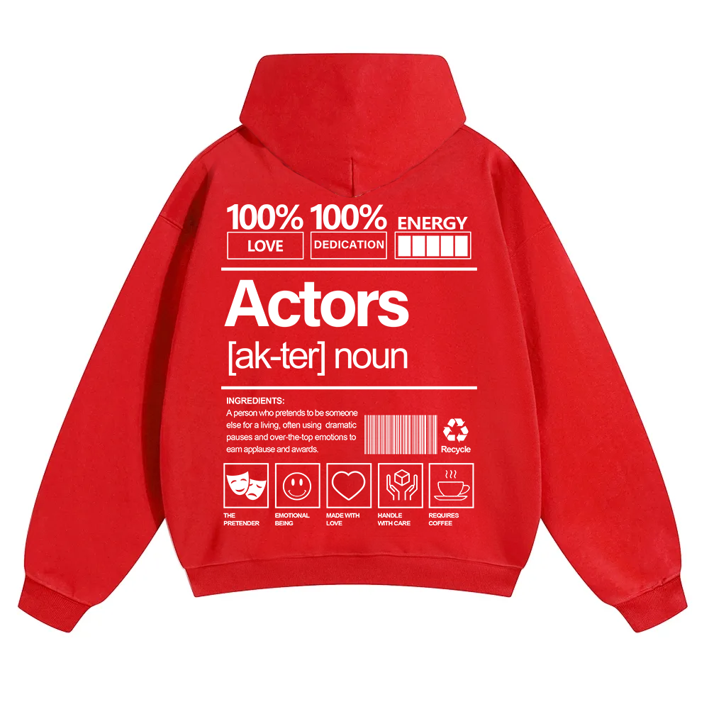 Actors Unisex Solid Color Hoodie wearishow