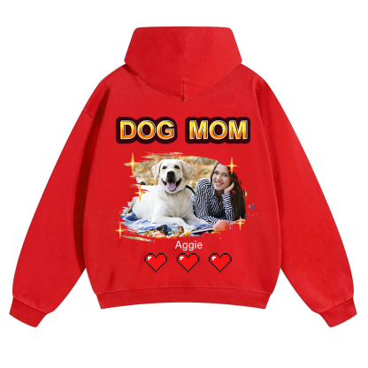 Dog Mom Pixel Photo - Personalized Custom Unisex Hoodie