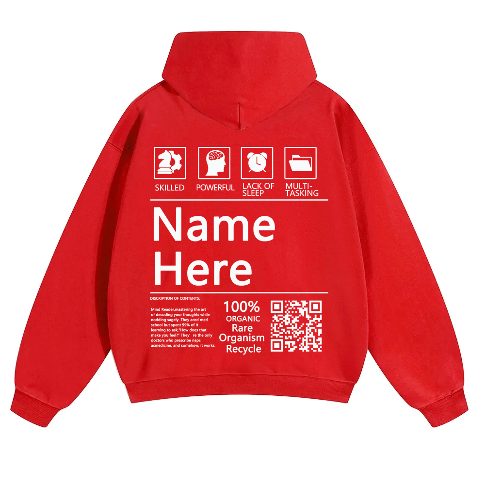 QR Code Customized Unisex Solid Hoodie