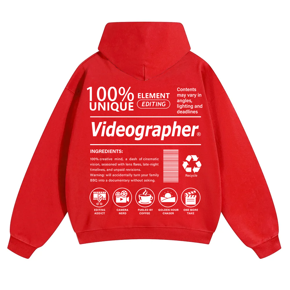 Videographer Unisex Solid Color Hoodie wearishow