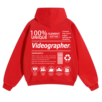 Videographer Unisex Solid Color Hoodie wearishow