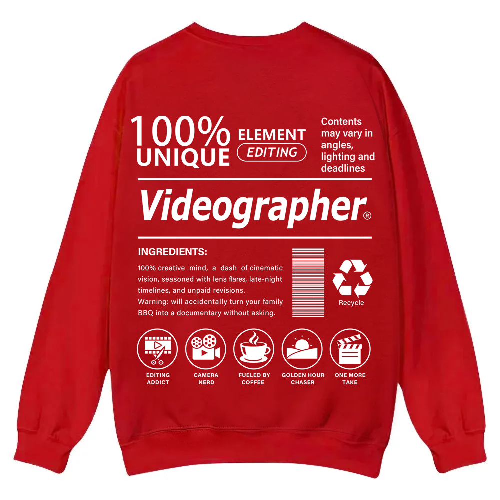 Videographer Casual Crewneck Sweatshirt wearishow wearishow
