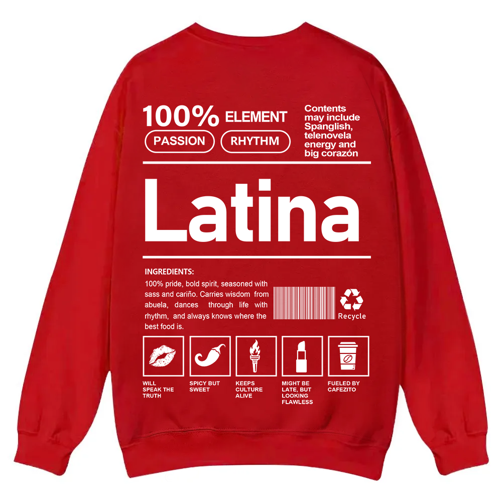 Latina Unisex Fit  Casual Crewneck Sweatshirt wearishow